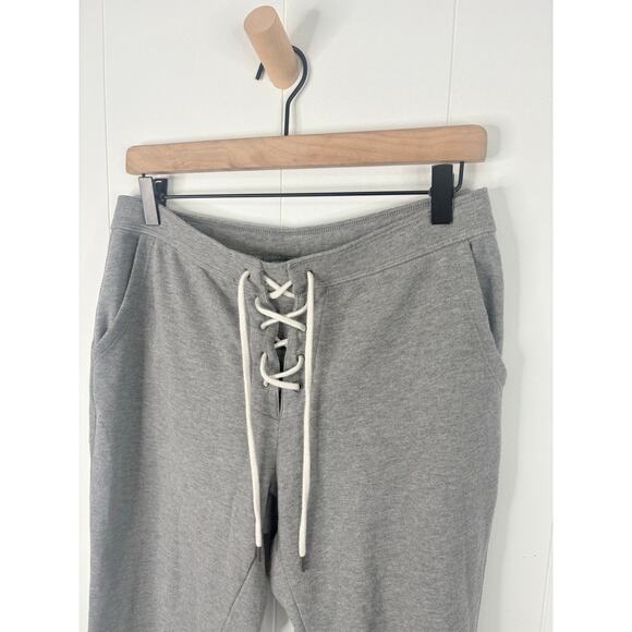 Aerie Gray Lace Up Tie Waist Sweatpants Womens Medium Casual Joggers Loungewear - Picture 4 of 10
